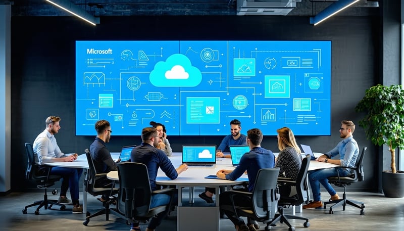 Team of IT consultants collaborating on Microsoft Cloud solutions Team of IT consultants collaborating on Microsoft Cloud solutions