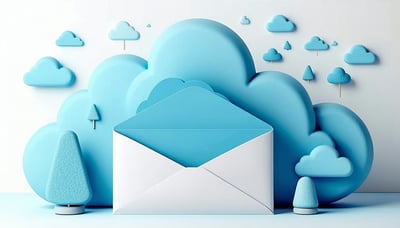 Newsletter signup illustration with cloud technology theme Newsletter signup illustration with cloud technology theme